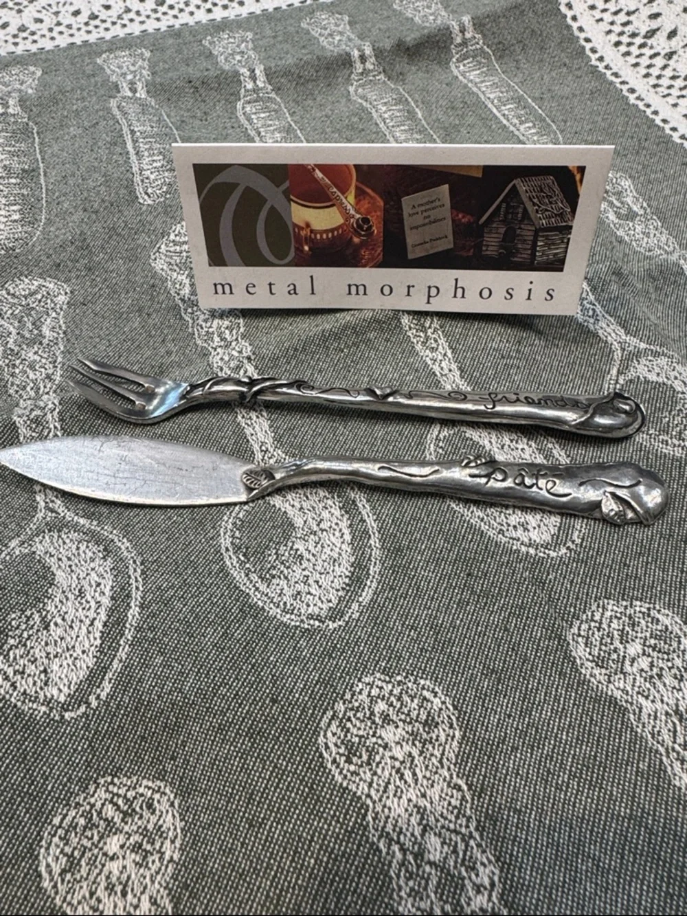 Pewter Pate and Olive fork set